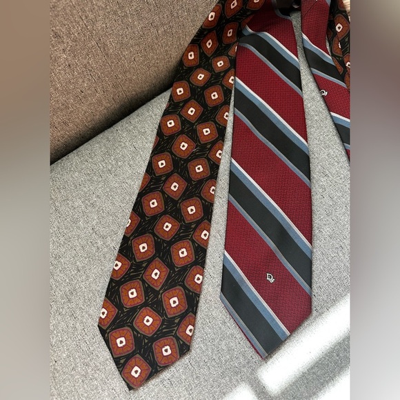 Giorgio Armani Cristian Dior Cravatte Ties Set of 2 - Picture 7 of 7
